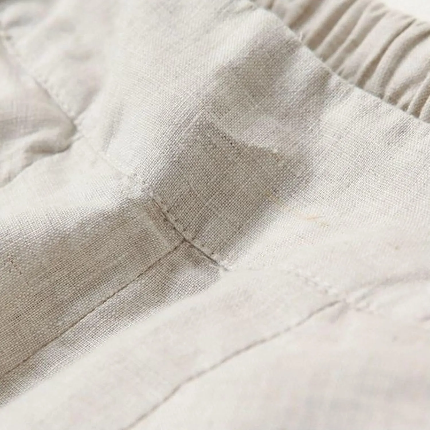 Womens Cropped Linen Pants Wide Leg Loose Summer Palazzo Pants High Waist Elastic Beach Flowy Casual Trouser