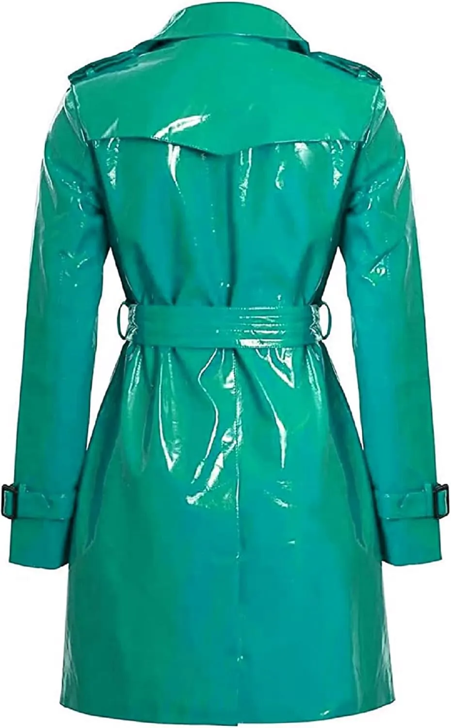 Womens Fashion Outdoor Wet Look Clothing Shiny | Raincoat PVC Leather Trench Coat