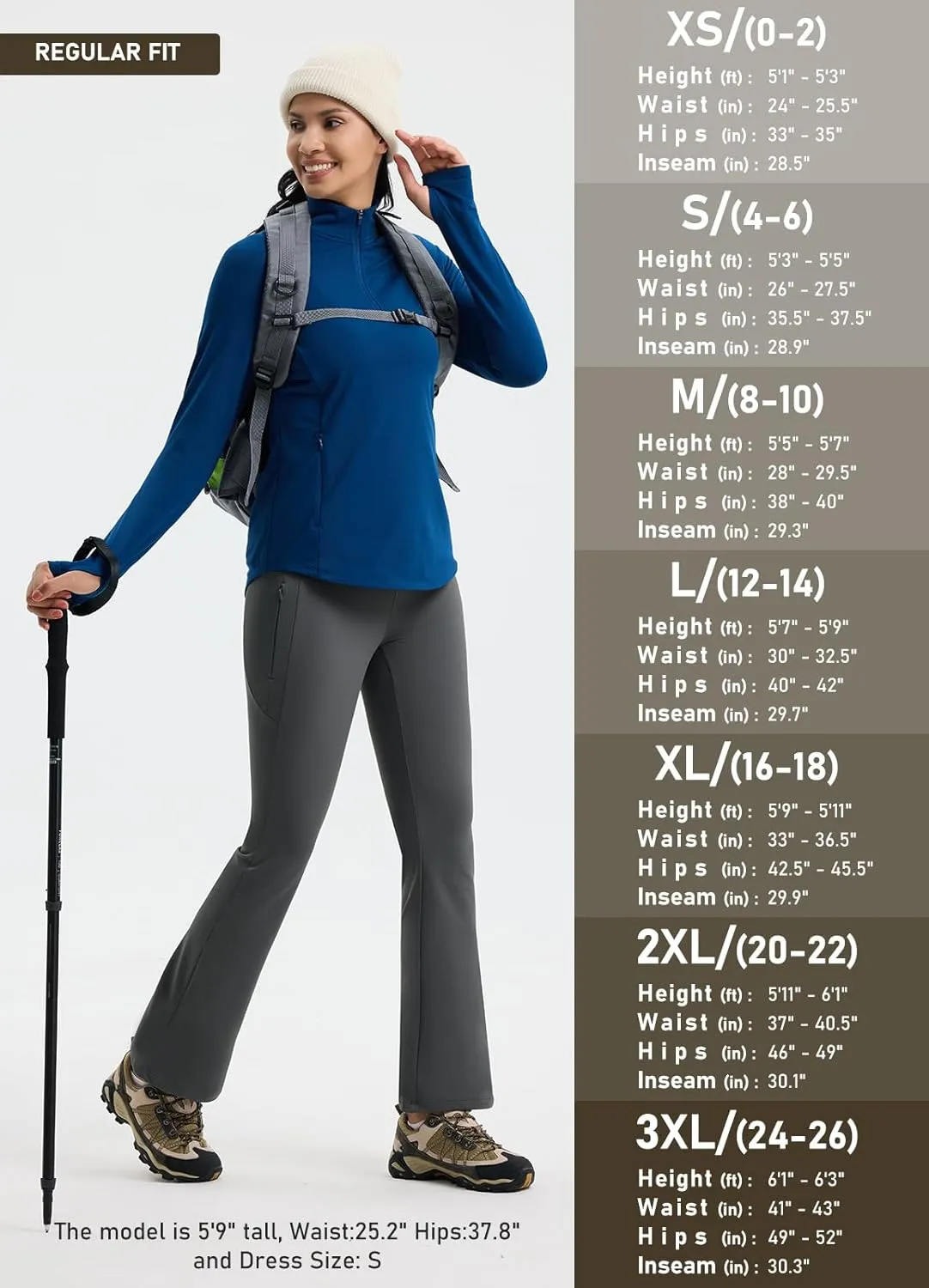 Women's Fleece Lined Pants Straight Leg Thermal Sweatpants Water Resistant Hiking Yoga Dress Pants Flare Leggings