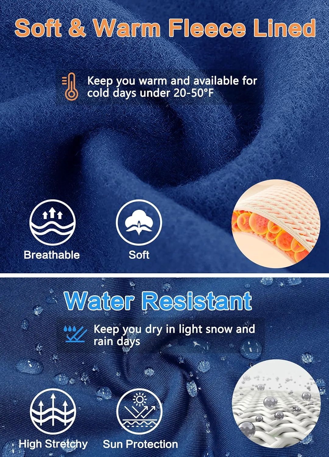 Women's Fleece Lined Pants Winter Warm Leggings Water Resistant Flare Bootcut Hiking Thermal Outdoor Cargo Pockets