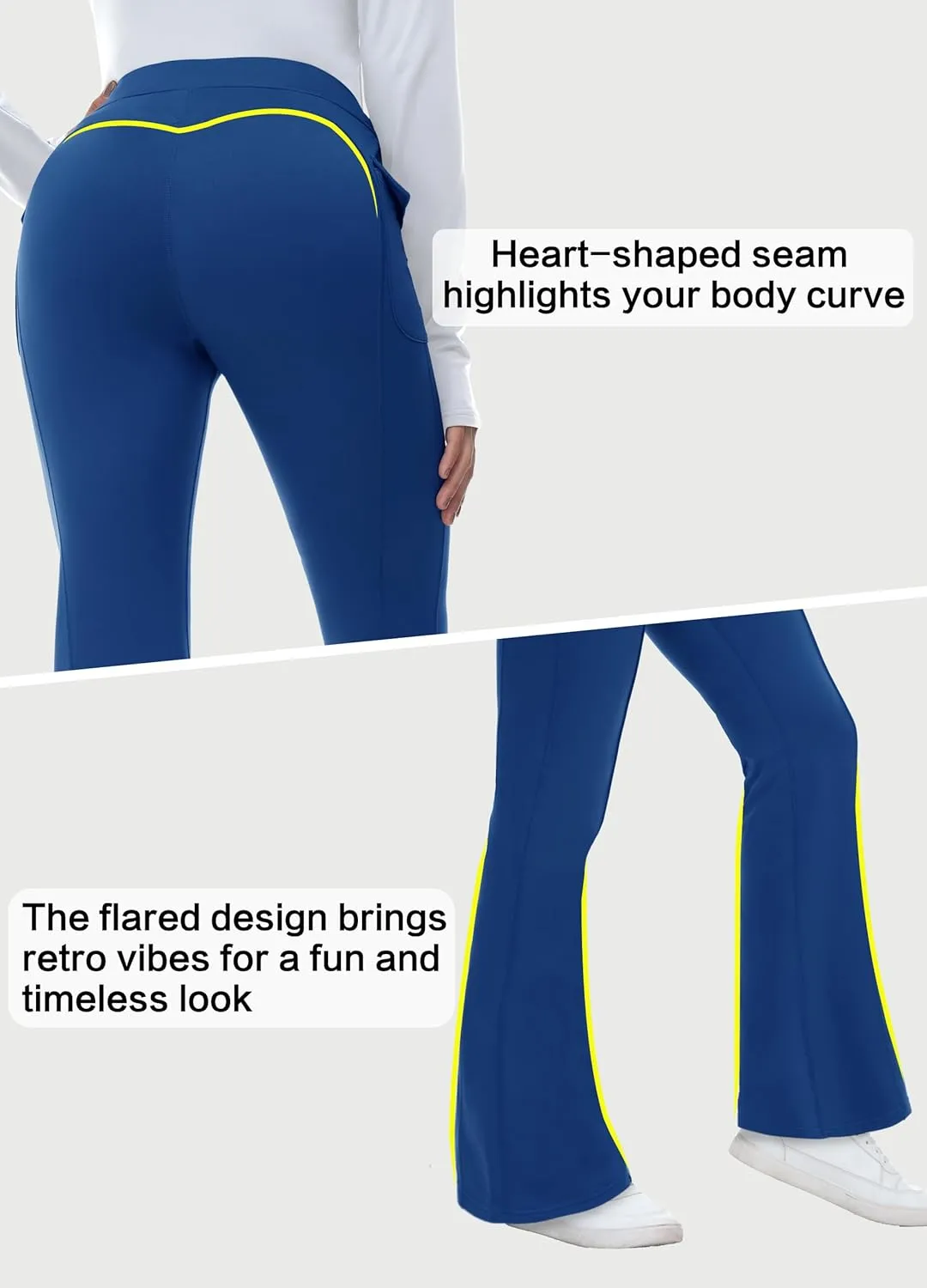 Women's Fleece Lined Pants Winter Warm Leggings Water Resistant Flare Bootcut Hiking Thermal Outdoor Cargo Pockets