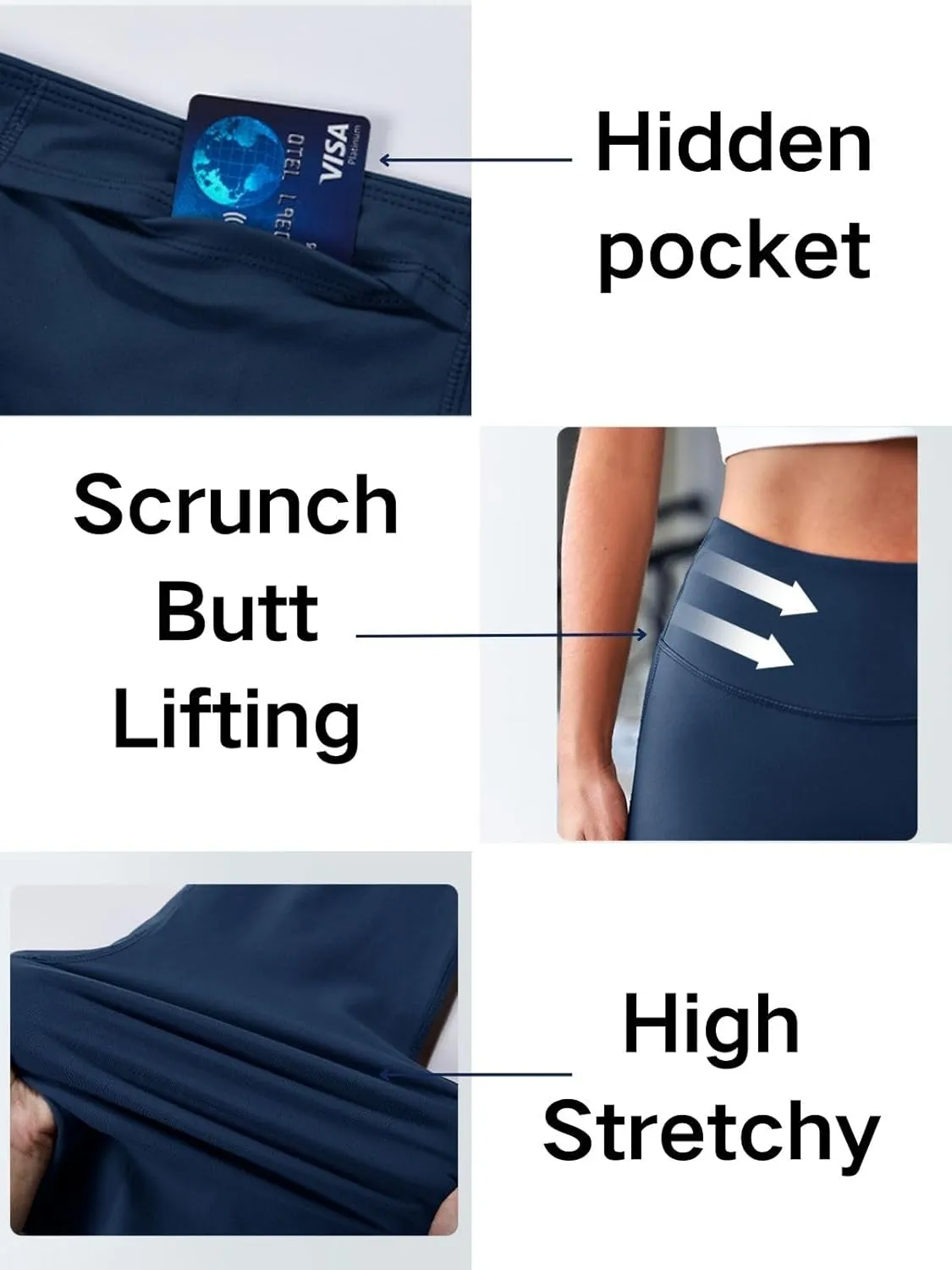 Womens High Waist Flare Yoga Leggings Scrunch Butt Lifting Bell Bottoms Bootcut Workout Pants with Pockets