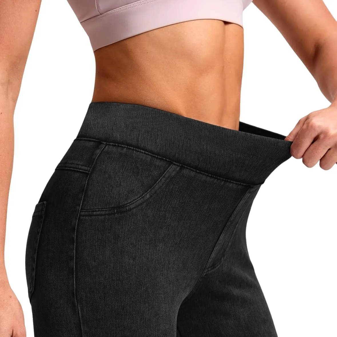 Women's Jean Printed Sweatpants High Waist Yoga Pants Tummy Control Workout Running Yoga Leggings for Women