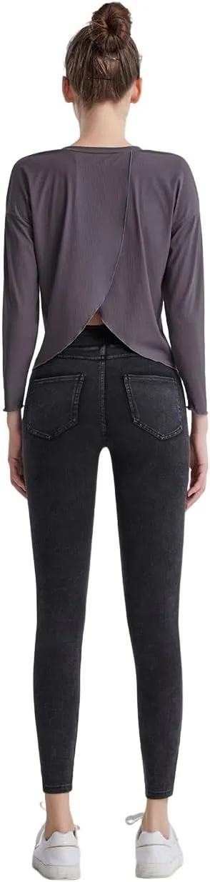Women's Jean Printed Sweatpants High Waist Yoga Pants Tummy Control Workout Running Yoga Leggings for Women