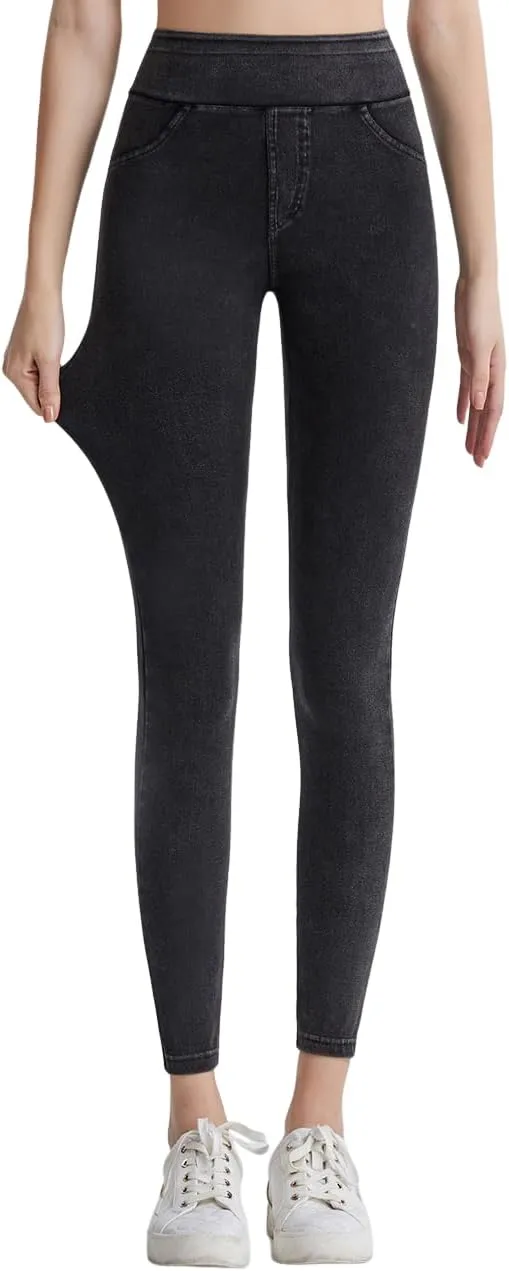 Women's Jean Printed Sweatpants High Waist Yoga Pants Tummy Control Workout Running Yoga Leggings for Women