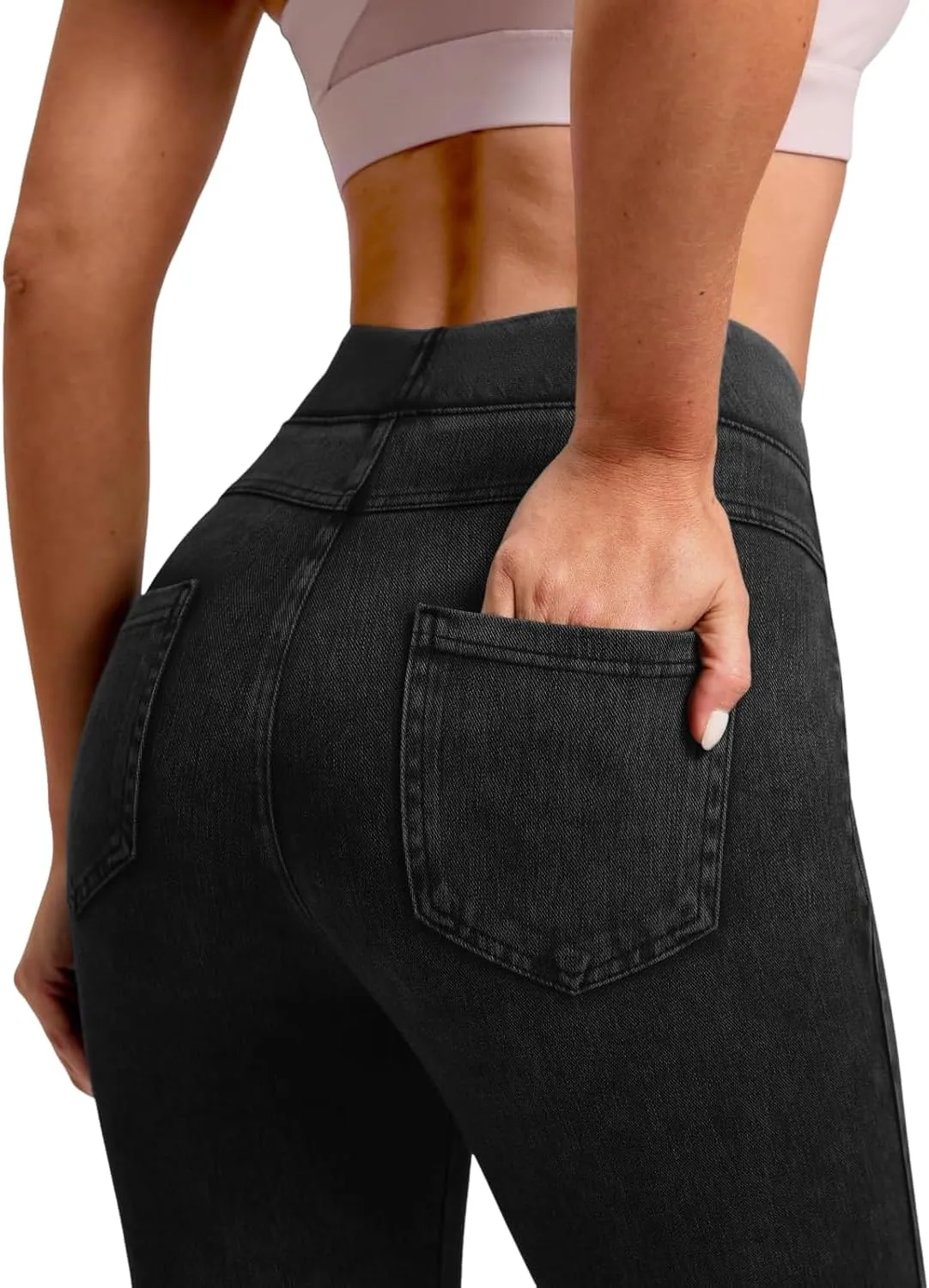 Women's Jean Printed Sweatpants High Waist Yoga Pants Tummy Control Workout Running Yoga Leggings for Women