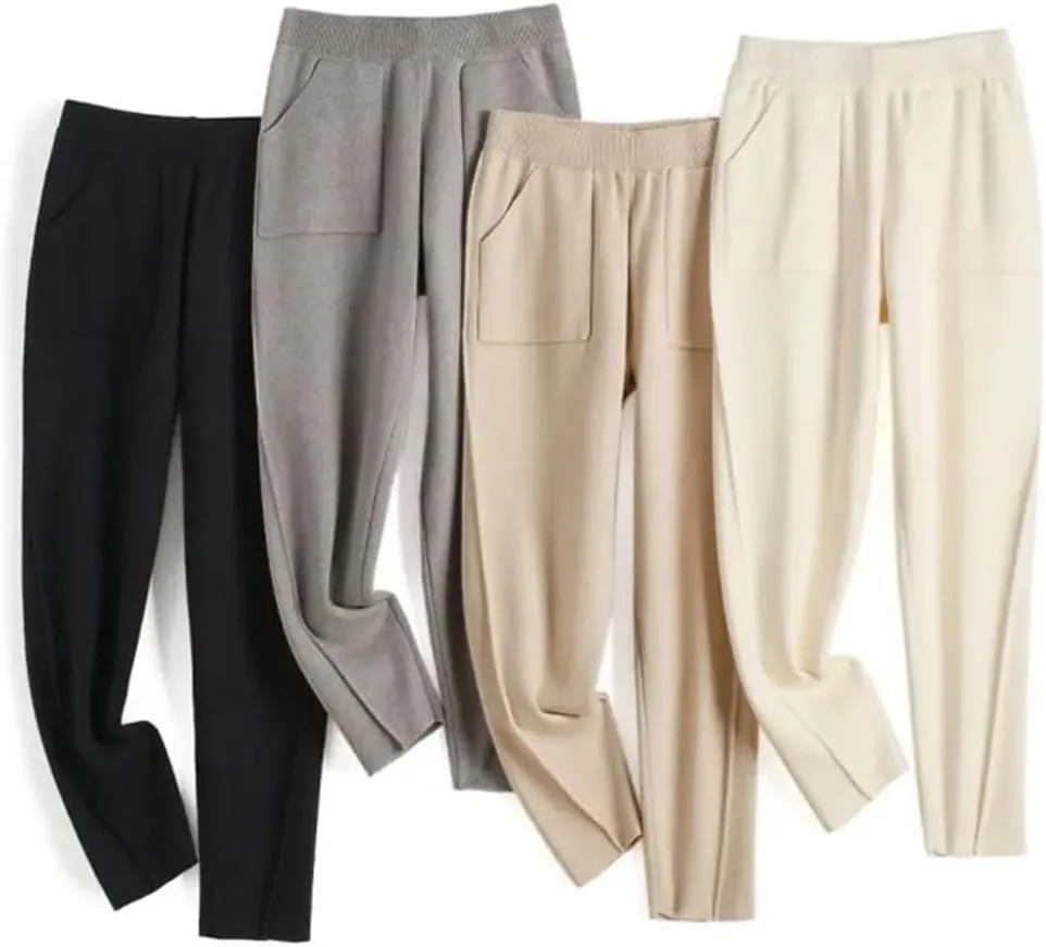Women's Knitted Harem Pants Women's Casual Loose Pants Autumn and Winter Slimming Pants