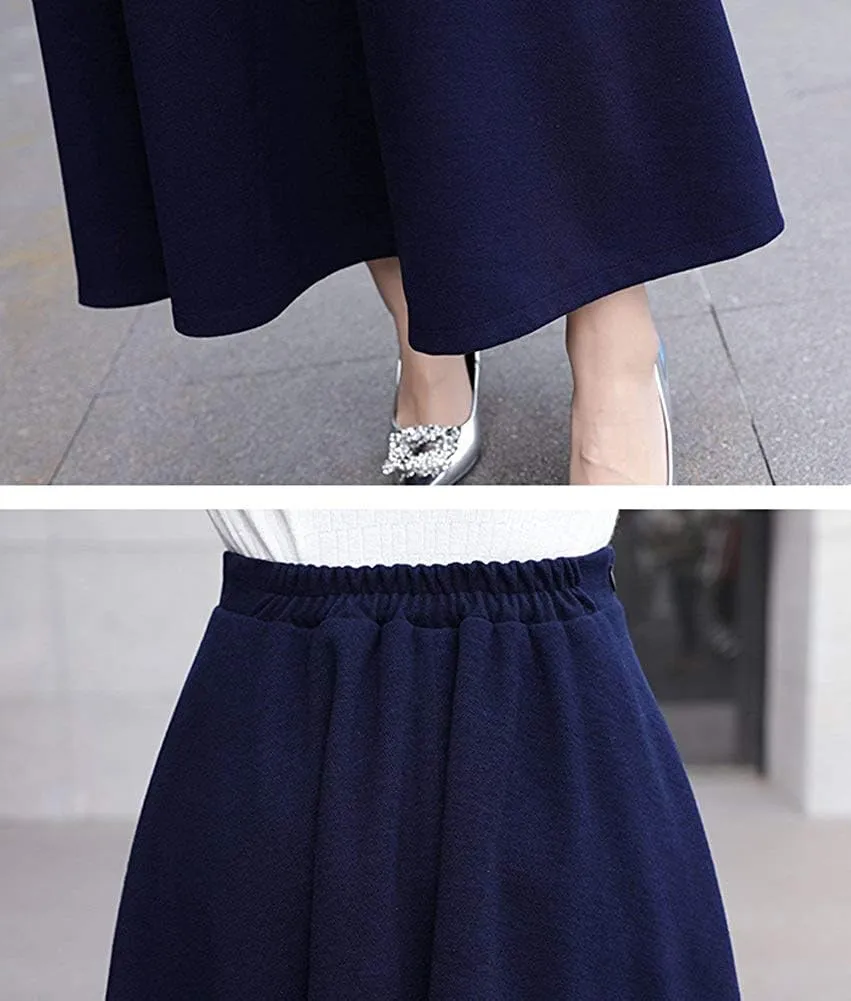 Women's Plaid Wool Skirt Vintage High Waist A-line Long Skirt Fall/Winter Midi Skirt