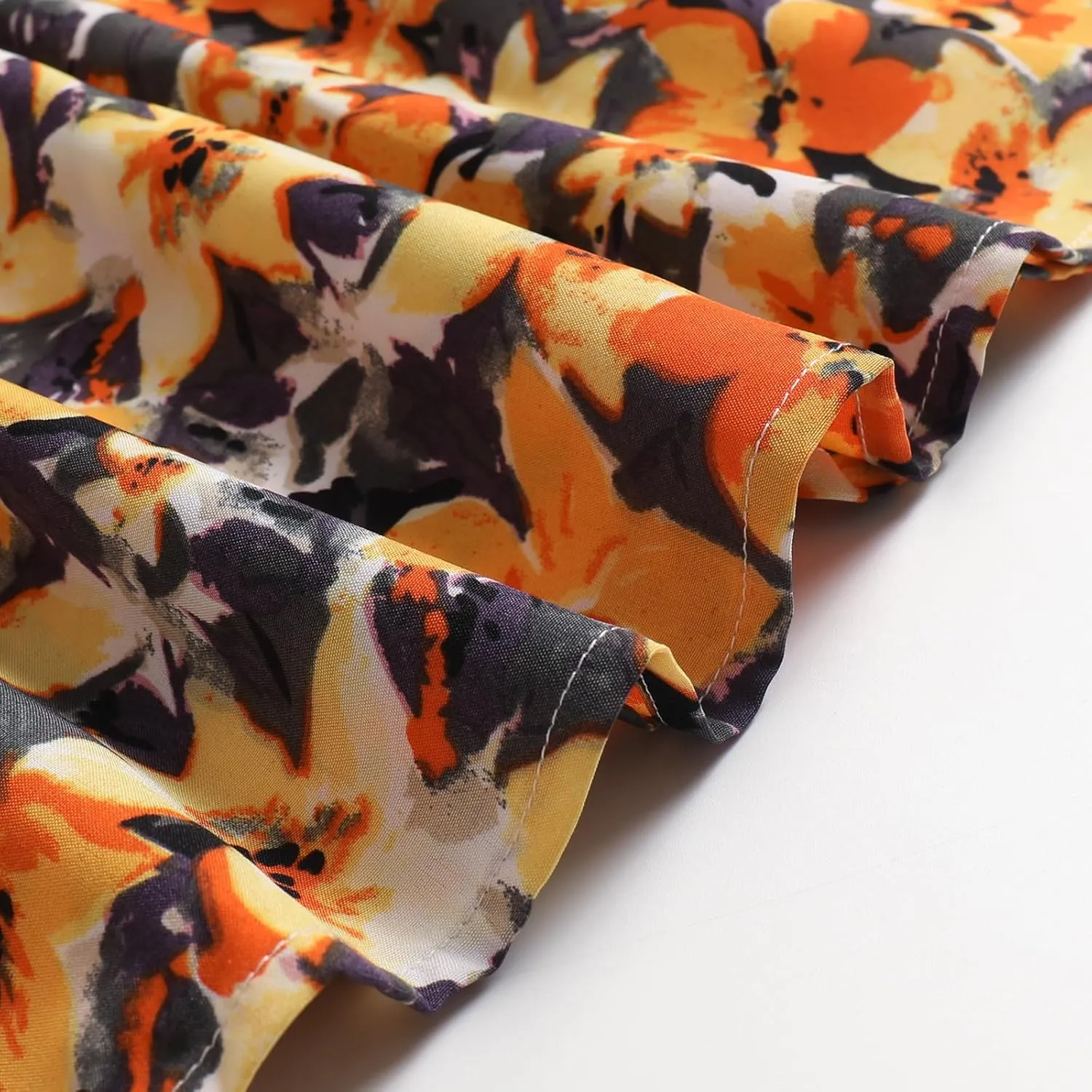 Women's Printed Skirt with Elastic Waist Broken Pleated Skirt with Pockets in Spring Summer and Autumn