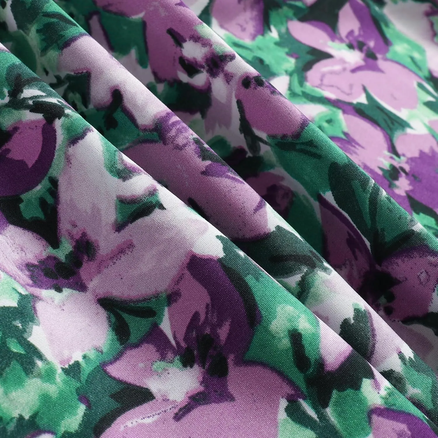 Women's Printed Skirt with Elastic Waist Broken Pleated Skirt with Pockets in Spring Summer and Autumn