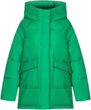 Women's Solid Big Pocket Loose Parka Coat Vintage Hooded Stand Collar Cotton-Padded Jacket