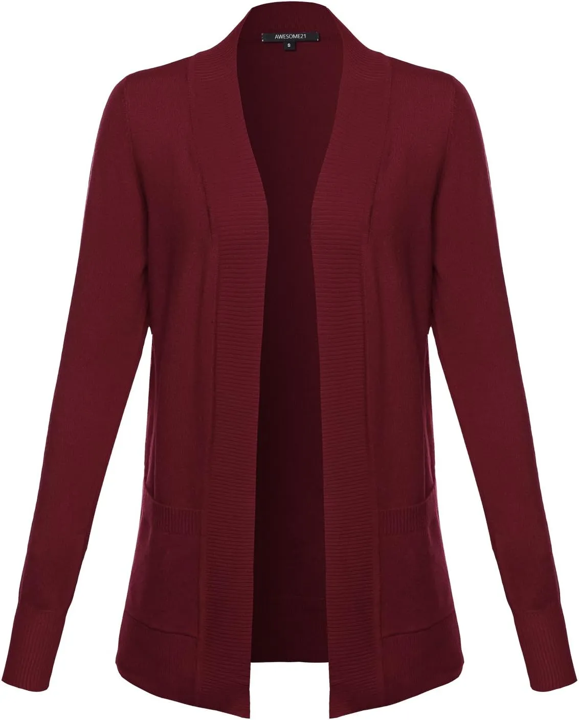 Women's Solid Soft Stretch Open Front Knit Cardigan