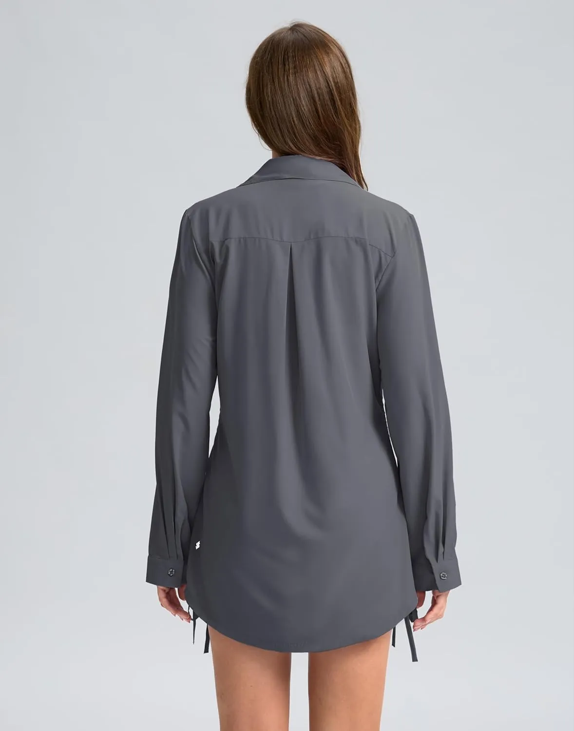 Women's UPF 50  Long Sleeve UV Sun Protection Shirts Fishing Hiking Button Down Dress Shirt Swim Cover Up for Women