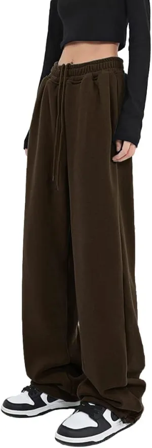 Womens Wide Leg Sweatpants Casual Loose Yoga Pants Comfy Lounge Joggers Baggy Sweatpants Pockets