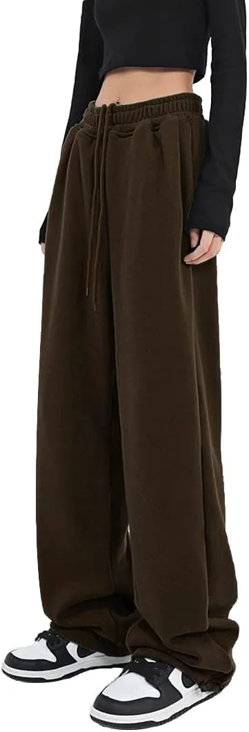 Womens Wide Leg Sweatpants Casual Loose Yoga Pants Comfy Lounge Joggers Baggy Sweatpants Pockets