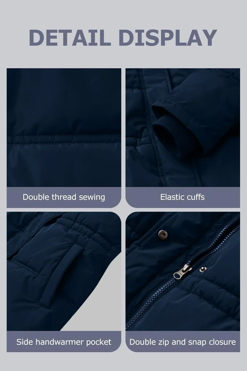 Women's Winter Warm Puffer Coat Cropped Slim Fit Down Jacket with Removable Hood Long Sleeve Lightweight Coats