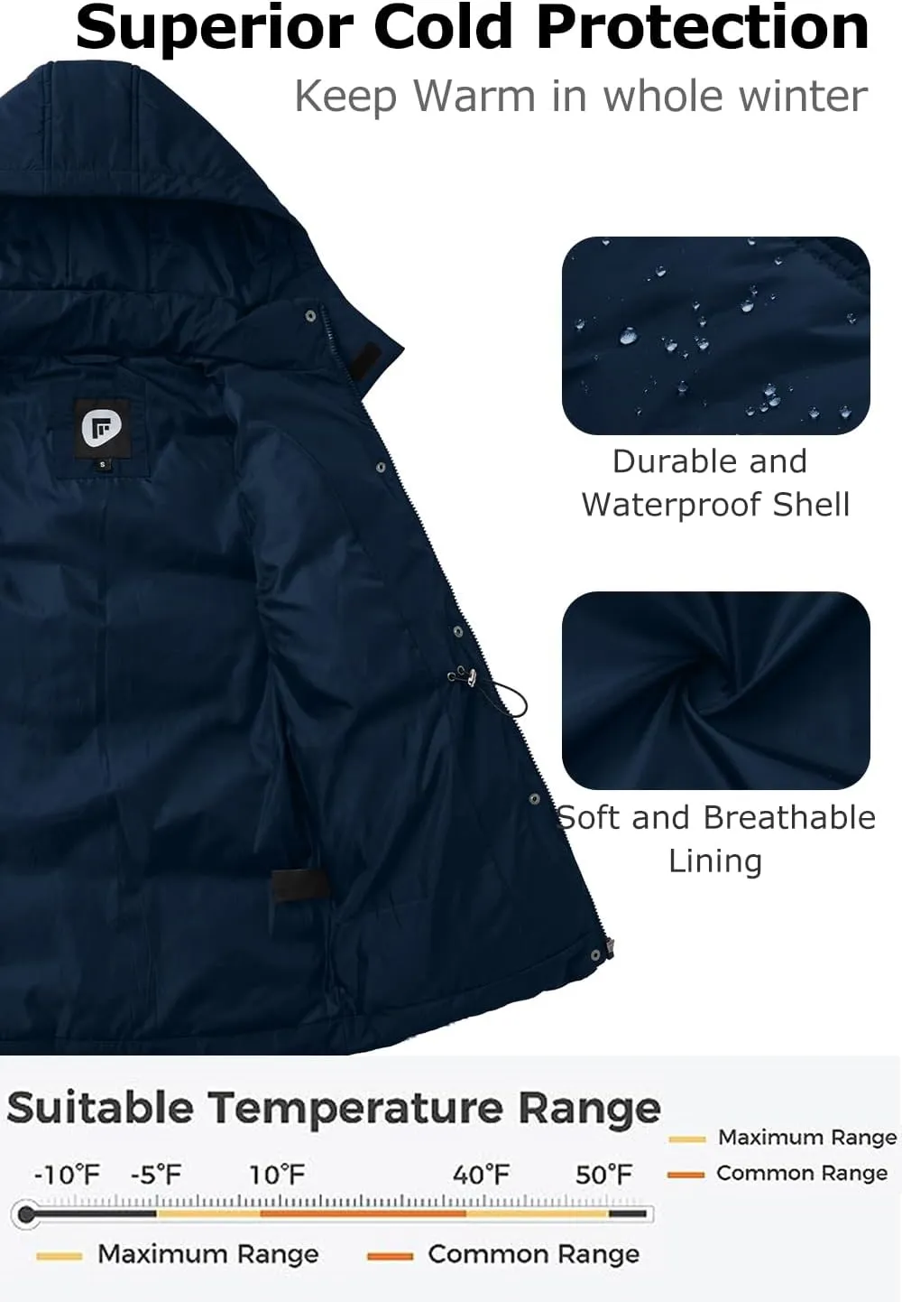 Women's Winter Warm Puffer Coat Cropped Slim Fit Down Jacket with Removable Hood Long Sleeve Lightweight Coats
