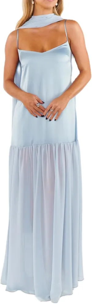 Womens Y2k Tube Strapless Pleated Maxi Dress with Scarf Maternity Silk Satin Formal Cocktail Ruffle Flowy Dresses