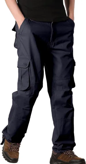 Work Pants for Men Big and Tall Casual Fleece Loose Open Bottom Athletic Pants Straight Leg Outdoor Hiking Pants