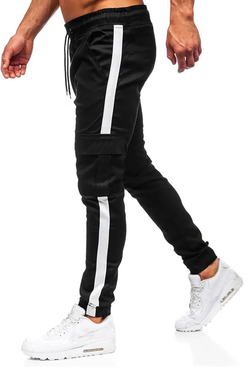 Work Pants for Men Construction Flex Casual Drawstring Waist Joggers Classic Breathable Active Fishing Hiking Pants