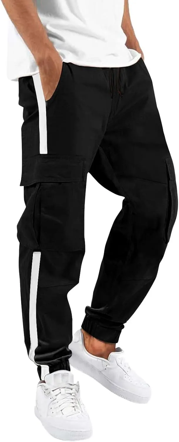 Work Pants for Men Construction Flex Casual Drawstring Waist Joggers Classic Breathable Active Fishing Hiking Pants