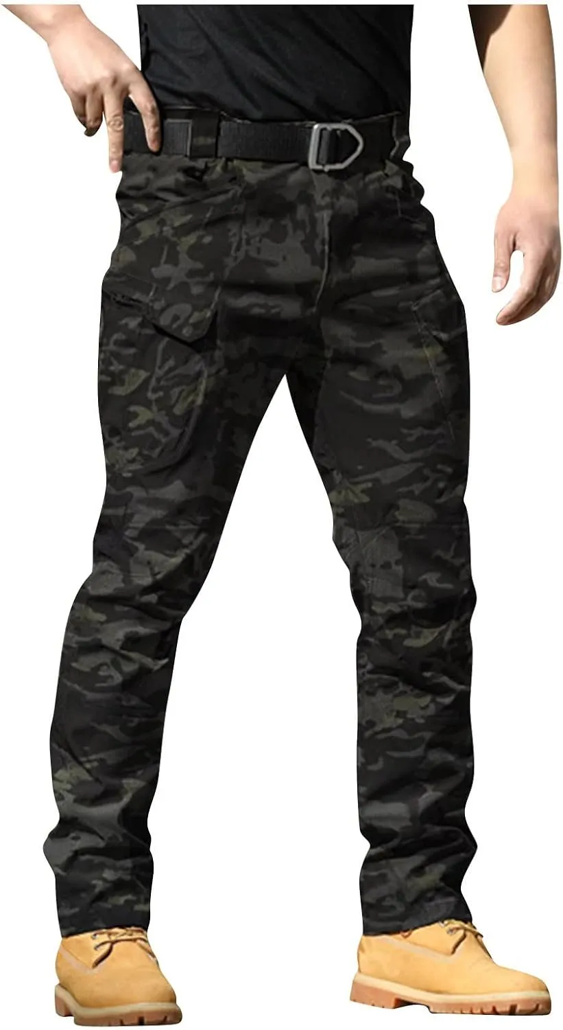 Work Pants for Men Construction Stretch Tactical Pants Multi Pockets Hiking Cargo Pant Water Resistant Trousers