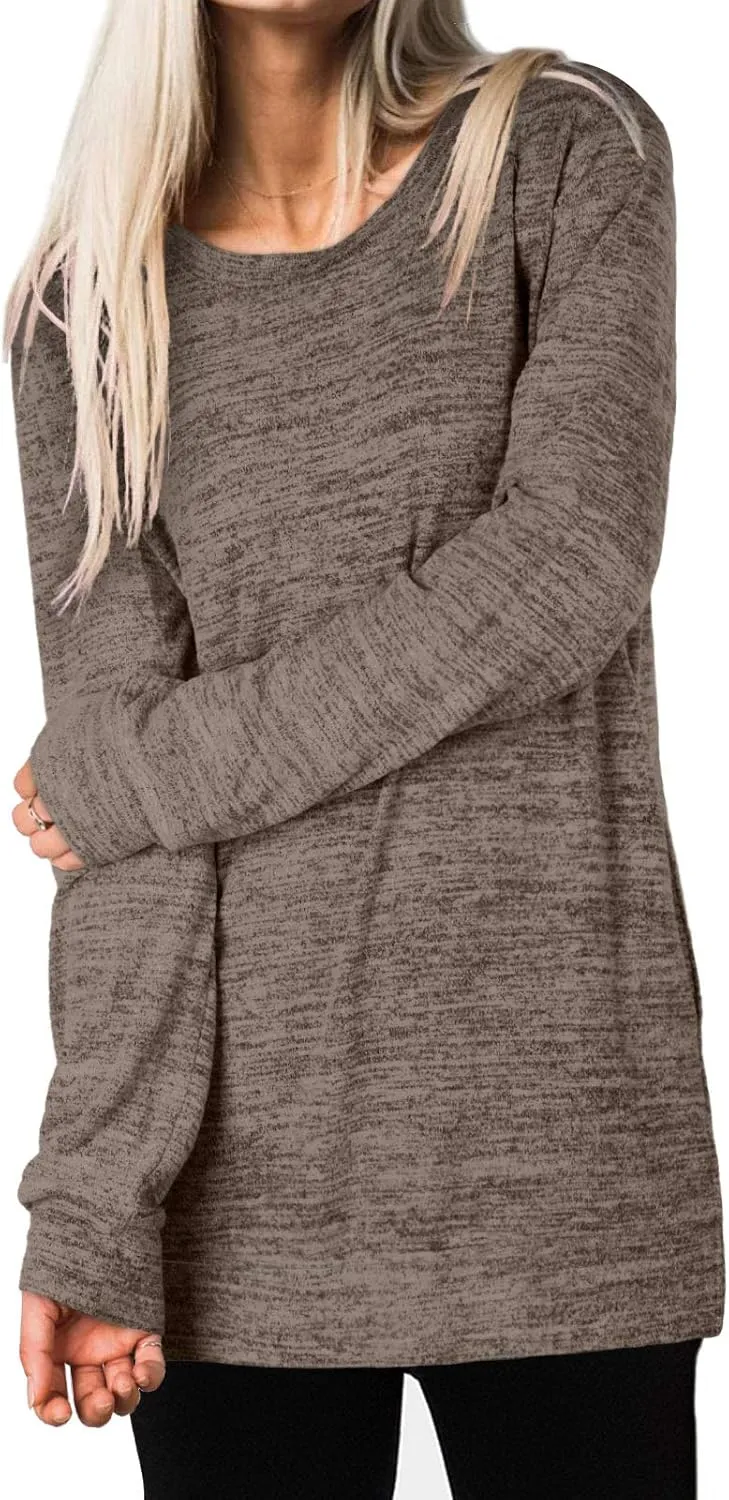 XIEERDUO Womens Casual Sweatshirts Long Sleeve Shirts Oversized With Pocket Tunic Tops S-3XL