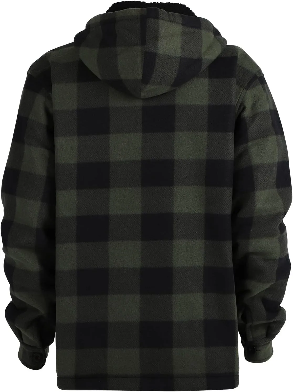 Yasumond Mens Heavy Sherpa Lined Fleece Plaid Flannel Jacket Zip Up Hoodies Warm Winter Coats Big Tall
