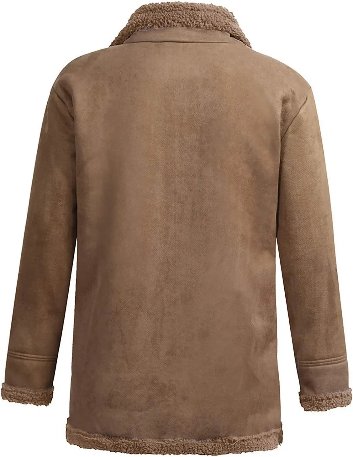 Ymosrh Mens Leather Jacket Winter Sheepskin Jacket Warm Wool Lined Mountain Faux Lamb Jackets Coat Coats for Men