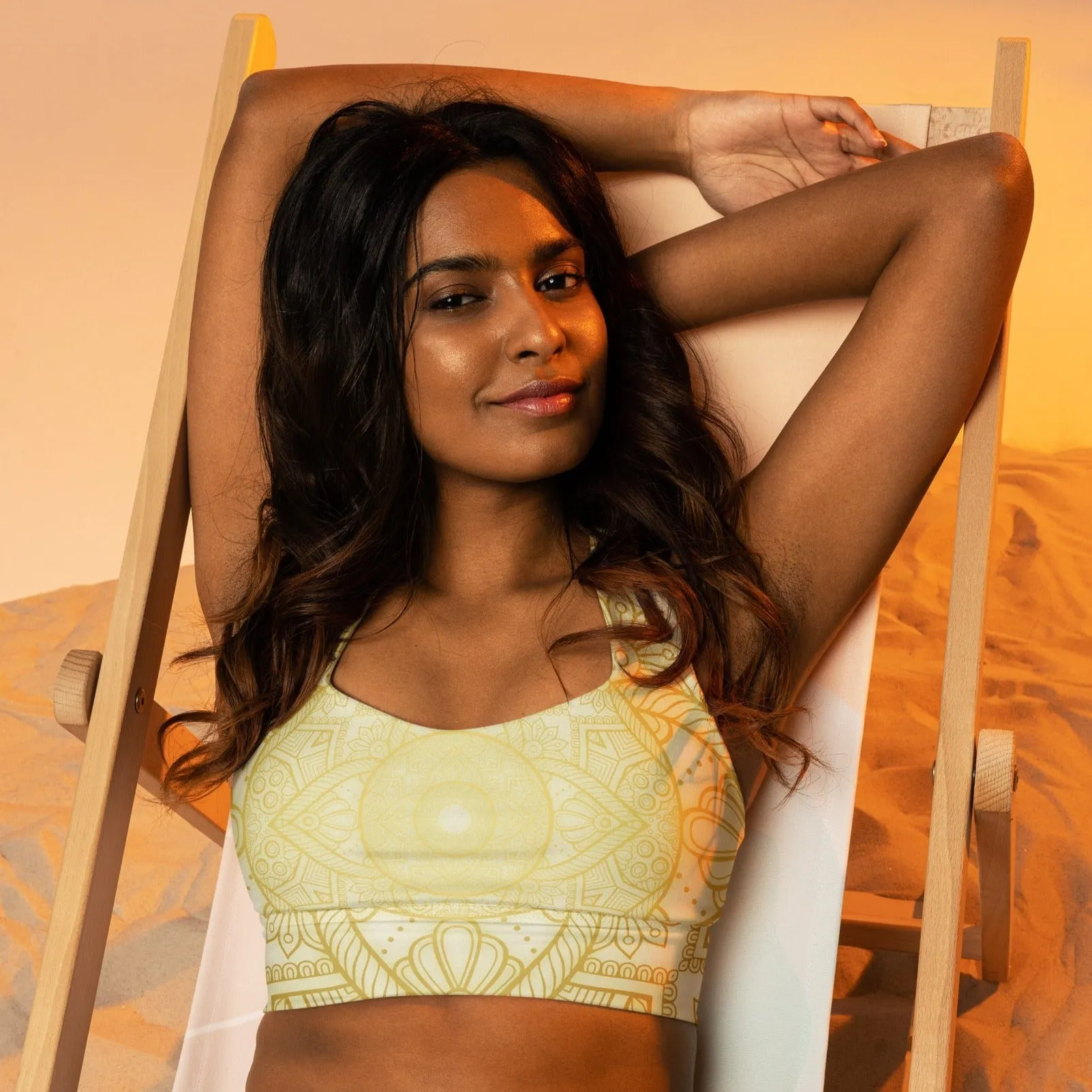 Yoga Wear Geometry Longline Sports Bra, lioness-love