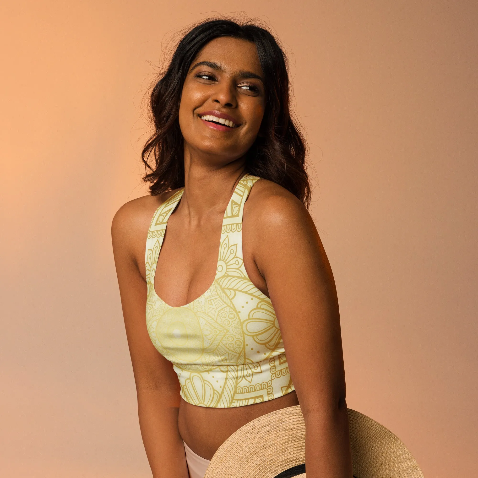 Yoga Wear Geometry Longline Sports Bra, lioness-love