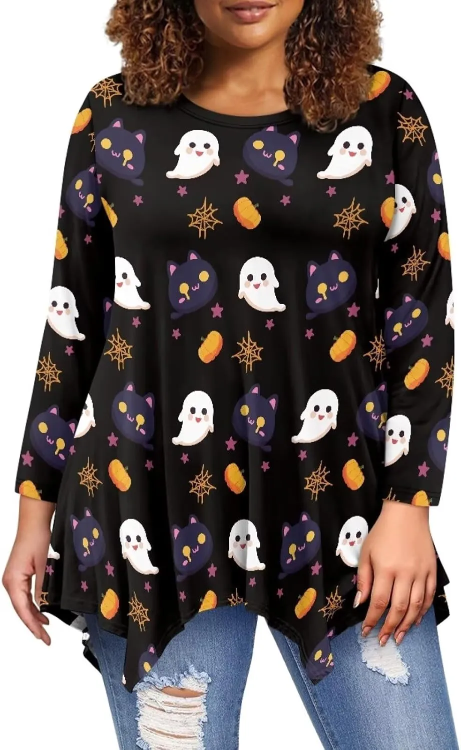 Ystardream Plus Size Long Sleeve Tops Women Suitable for Causal Daily