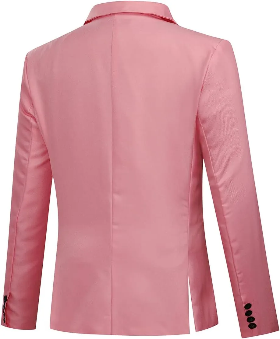 YUNCLOS Men's Slim Fit Casual 1 Button Notched Lapel Blazer Jacket
