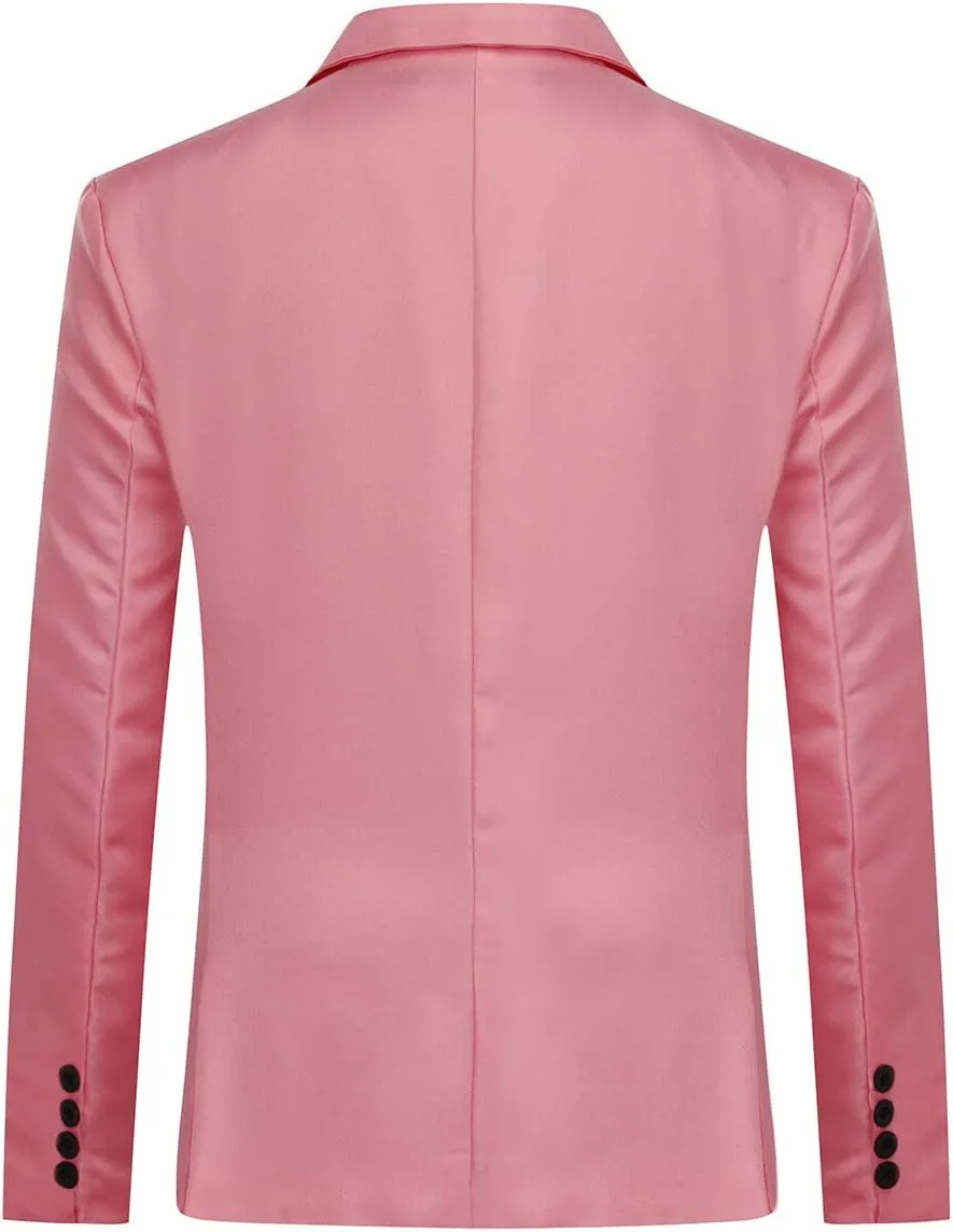 YUNCLOS Men's Slim Fit Casual 1 Button Notched Lapel Blazer Jacket