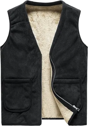 ZZSRJ Vest Men Sleeveless Vest Jackets Winter Fashion Vest Male Cotton-Padded Vests Coats Men Warm Waistcoats Clothing 8XL (Color : Black, Size : X-Large)