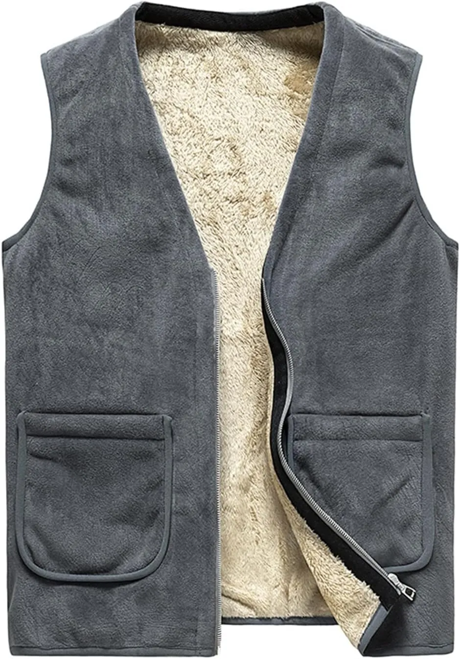ZZSRJ Vest Men Sleeveless Vest Jackets Winter Fashion Vest Male Cotton-Padded Vests Coats Men Warm Waistcoats Clothing 8XL (Color : Black, Size : X-Large)